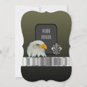 愛国的なアメリカのワシ軍の結婚式 招待状 (裏面)