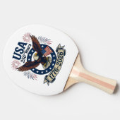 愛国的なアメリカのワシ 250周年 1776-2026 卓球ラケット (横)