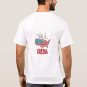 「愛国的なアメリカのワードプレイTシャツ」 Tシャツ (裏面)