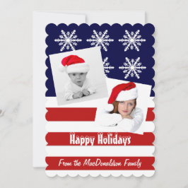 愛国的なアメリカの写真テンプレートクリスマスの休日 シーズンカード