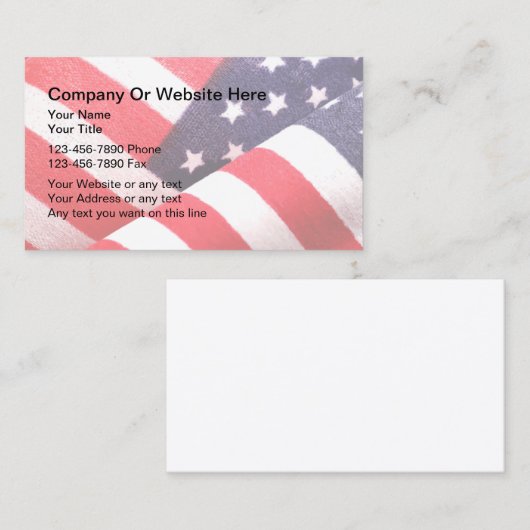 愛国的なアメリカの名刺 名刺 (正面/裏面)