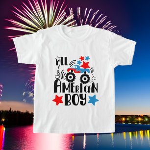 愛国的なアメリカの少年の言葉芸術 Tシャツ