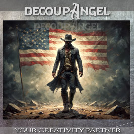 愛国的なアメリカの少年 – デコページ –  薄葉紙