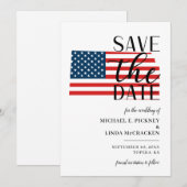 愛国的なアメリカの州カンザスでのデスティネーションウェディング セーブザデート (正面/裏面)