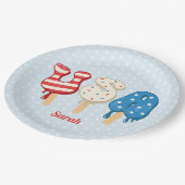 愛国的なアメリカの愛ポップシクル  ペーパープレート (アングル)