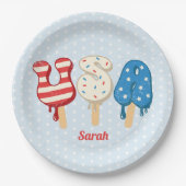 愛国的なアメリカの愛ポップシクル  ペーパープレート (正面)