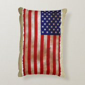 愛国的なアメリカの旗を持つ二つのデザイン アクセントクッション (裏面(縦))