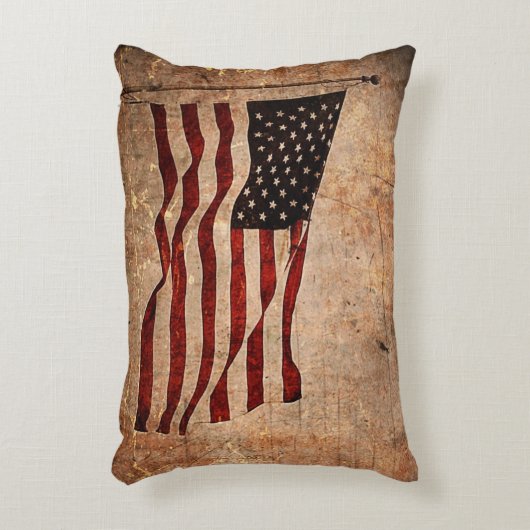 愛国的なアメリカの旗を持つ二つのデザイン アクセントクッション (正面(垂直))