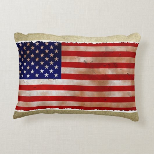 愛国的なアメリカの旗を持つ二つのデザイン アクセントクッション (裏面)