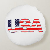 愛国的なアメリカの旗を持つ二つのデザイン ラウンドクッション (裏面)