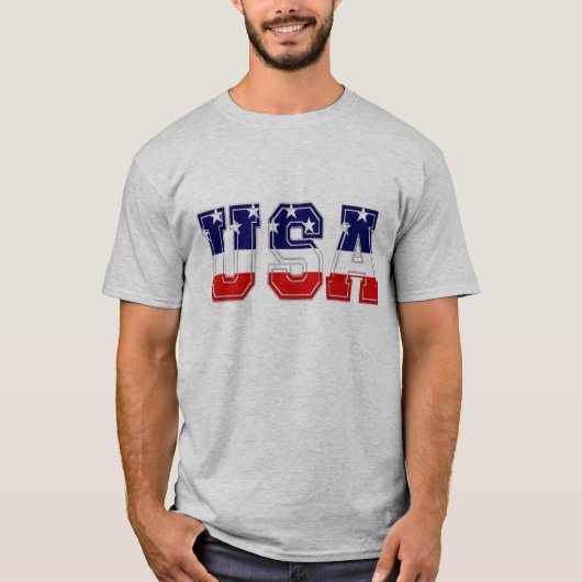 愛国的なアメリカの星条旗 Tシャツ (正面)