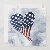 愛国的なアメリカの浮遊ハートアート シーズンカード (正面)