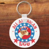 愛国的なアメリカの猟犬 キーホルダー (正面)