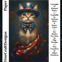 愛国的なアメリカの猫、トップハットボウタイ CS2 クラフトペーパー