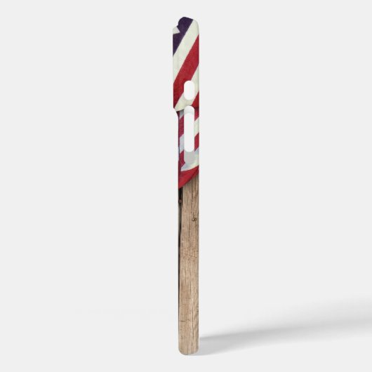 愛国的なアメリカの色の折り畳み木製スラットフェンス Case-Mate iPhoneケース (裏面 / 左)