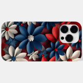 愛国的なアメリカの赤白青の花 Case-Mate iPhoneケース (裏面 (横))