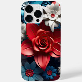 愛国的なアメリカの赤白青の花 Case-Mate iPhone 14 PRO MAXケース