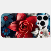 愛国的なアメリカの赤白青の花 Case-Mate iPhoneケース (裏面 (横))