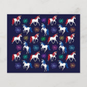 愛国的なアメリカの赤白青ユニコーン (正面)