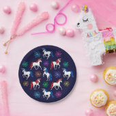 愛国的なアメリカの赤白青ユニコーン ペーパープレート (パーティー)