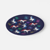 愛国的なアメリカの赤白青ユニコーン ペーパープレート (アングル)