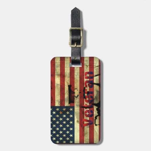 愛国的なアメリカの退役軍人ラゲッジタグ ラゲッジタグ (正面縦)