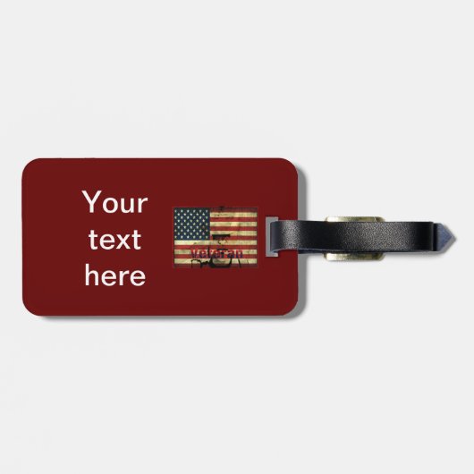 愛国的なアメリカの退役軍人ラゲッジタグ ラゲッジタグ (裏面横)