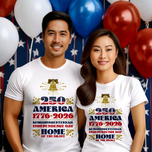 愛国的なアメリカの250周年記念2026 Tシャツ