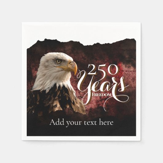 愛国的なアメリカの250周年誕生日ペーパーナプキン スタンダードカクテルナプキン (正面)