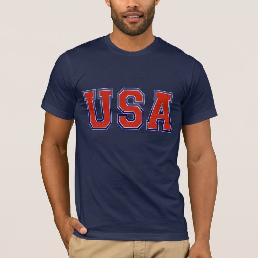 愛国的なアメリカを赤白青で表現 Tシャツ (正面)