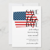 愛国的なアメリカアイオワ州の目的地ウェディング セーブザデート (正面)