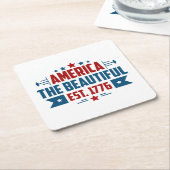 愛国的なアメリカザビューティフル紙コースター スクエアペーパーコースター (アングル)