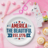 愛国的なアメリカザビューティフル紙プレート ペーパープレート (パーティー)