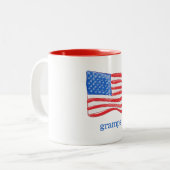 愛国的なアメリカパーソナライズされた国旗 ツートーンマグカップ (正面左)