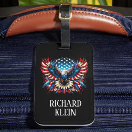 愛国的なアメリカワシ ラゲッジタグ