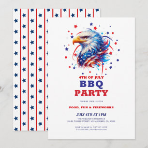 愛国的なアメリカンイーグル BBQ 招待状