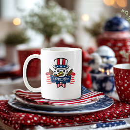 愛国的なアメリカンハクトウワシ 250周年おめでとう コーヒーマグカップ