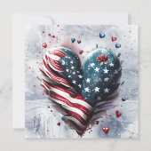 愛国的なアメリカンハートアート シーズンカード (正面)