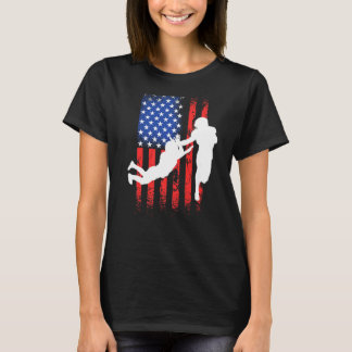愛国的なアメリカンフットボール選手スポーツホメラン Tシャツ