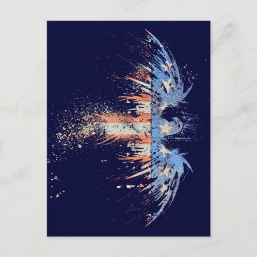 愛国的なアメリカン・イーグル国旗 ポストカード (正面)