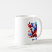 愛国的なアメリカン・イーグル赤白青 コーヒーマグカップ (正面右)