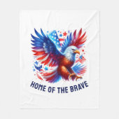 愛国的なアメリカン・イーグル赤白青 フリースブランケット (正面)