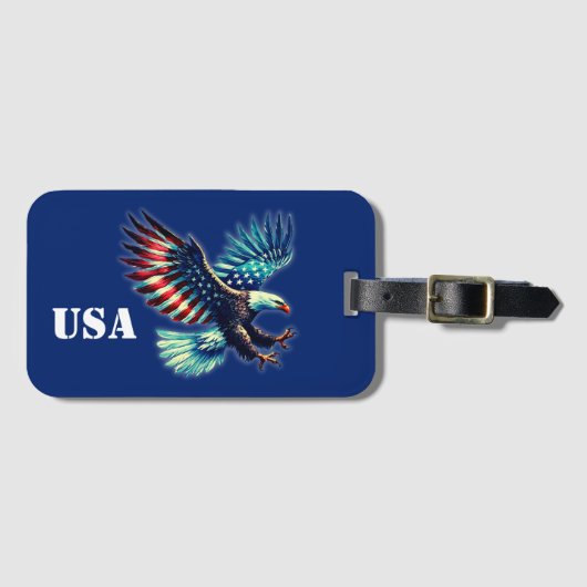 愛国的なアメリカン・イーグル赤白青 ラゲッジタグ (正面横)