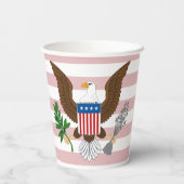 愛国的なアメリカン・イーグル・アンド・フラッグ・紙・カップ 紙コップ (裏面)