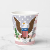 愛国的なアメリカン・イーグル・アンド・フラッグ・紙・カップ 紙コップ (正面)