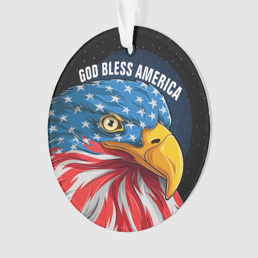 愛国的なアメリカン・イーグル – シーバックオーナメント オーナメント (正面)