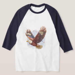 愛国的なアメリカン・イーグル・ベースボール・シャツ Tシャツ