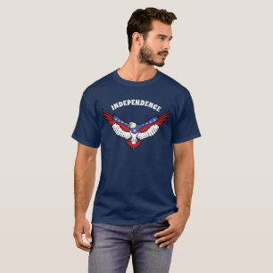 愛国的なアメリカン・イーグル・赤白青・スターズ Tシャツ
