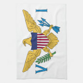 愛国的なアメリカヴァージン諸島国旗 キッチンタオル (縦)