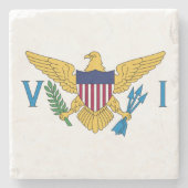 愛国的なアメリカヴァージン諸島国旗 ストーンコースター (正面)